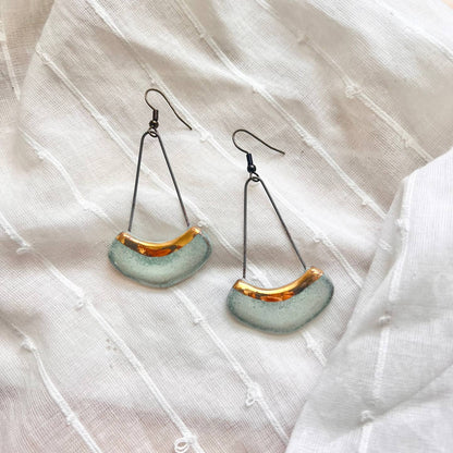 Turquoise Ceramic Earrings