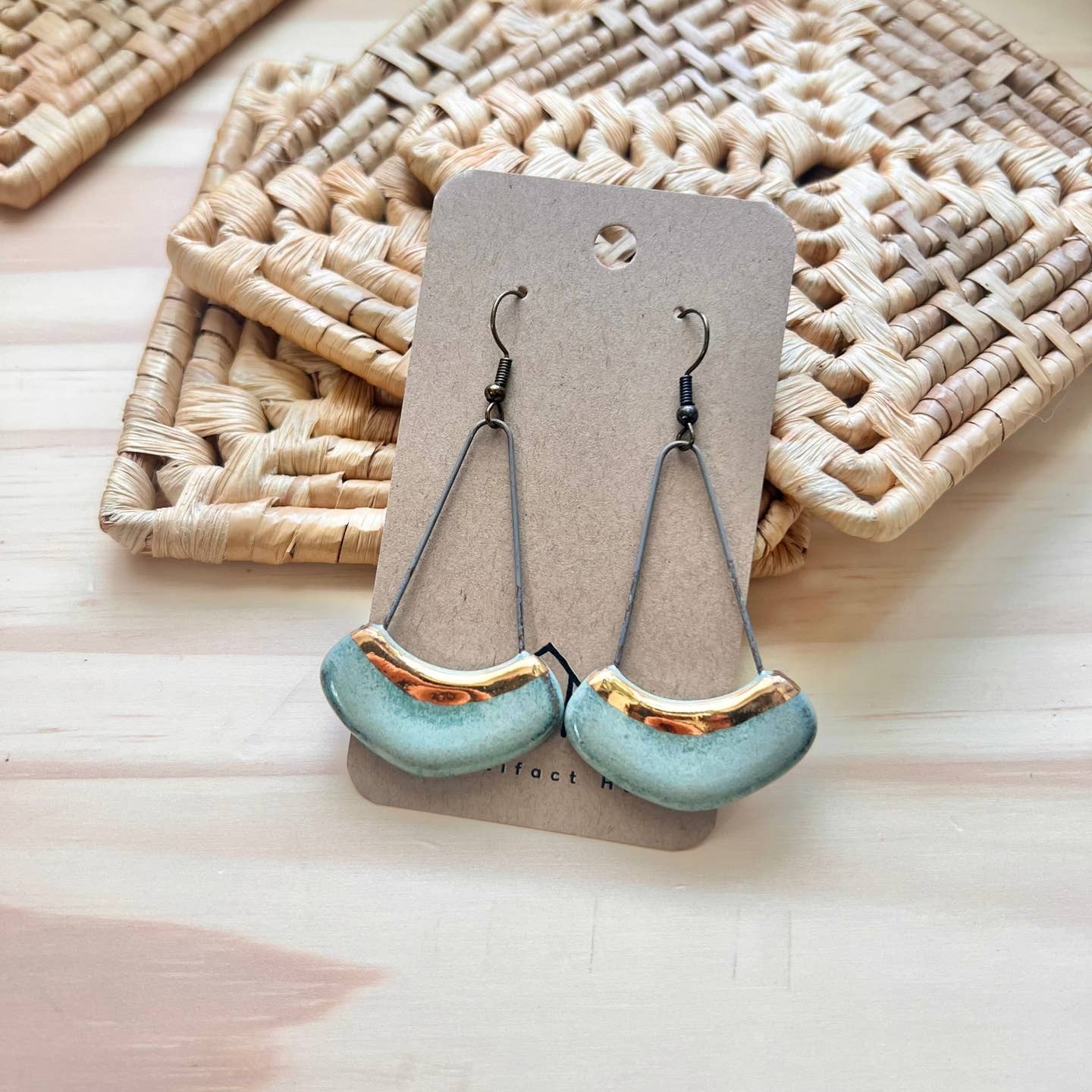 Turquoise Ceramic Earrings