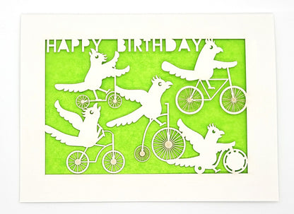 Parrot Pandemonium Paper-cut Card