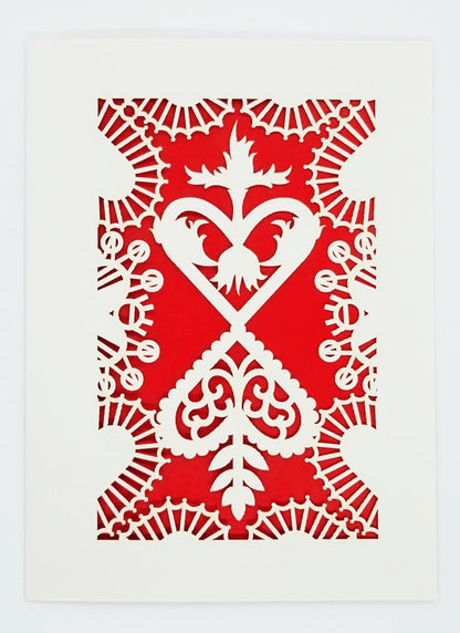 Converging Hearts Paper-cut Card