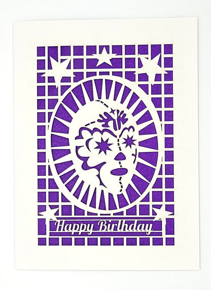 Happy Birthday Luchador Paper-cut Card