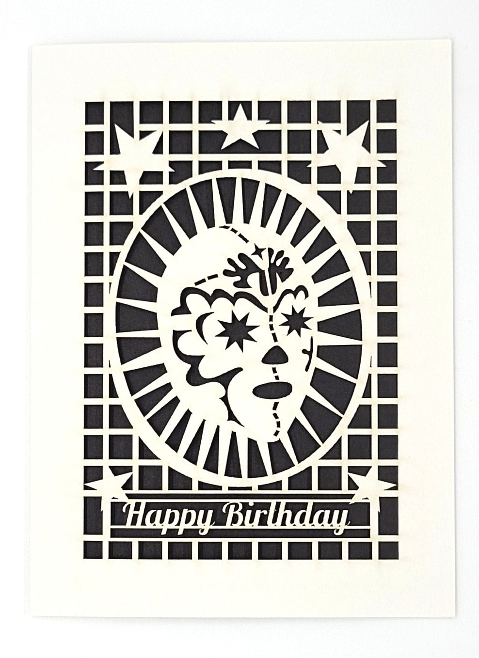 Happy Birthday Luchador Paper-cut Card