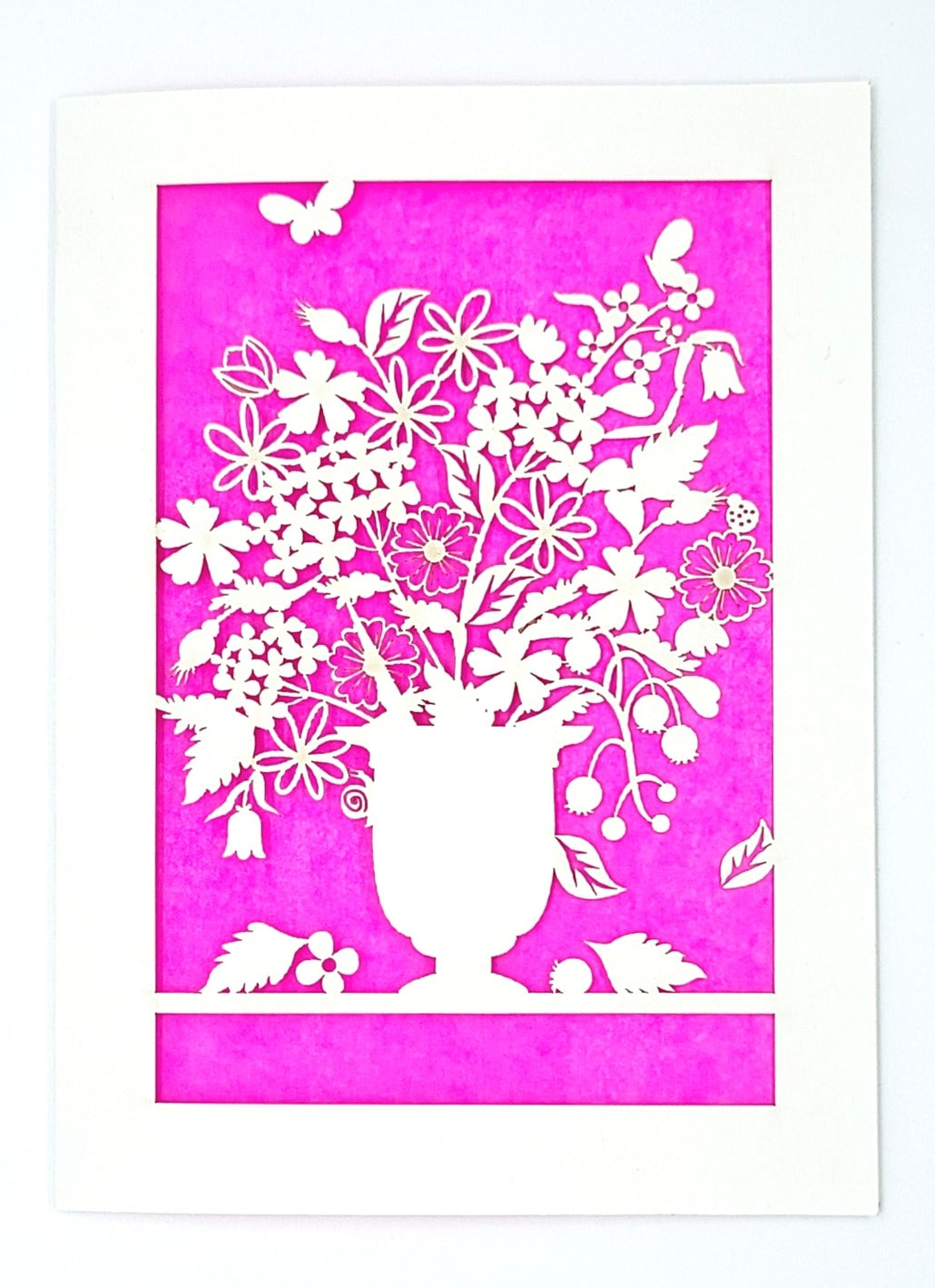 Vase of Flowers Paper-cut Card