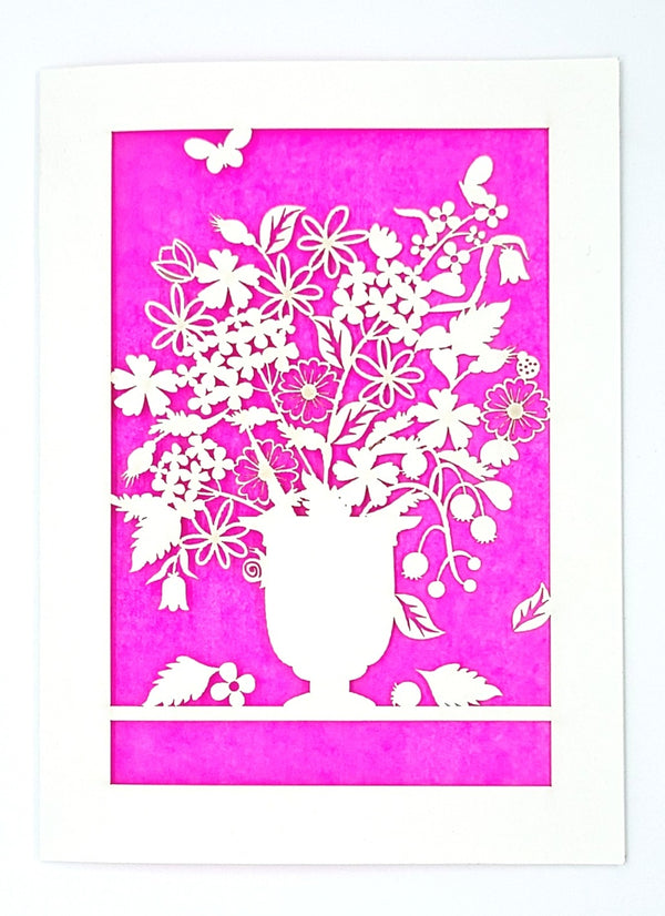 Vase of FlowersPaper-cut Card