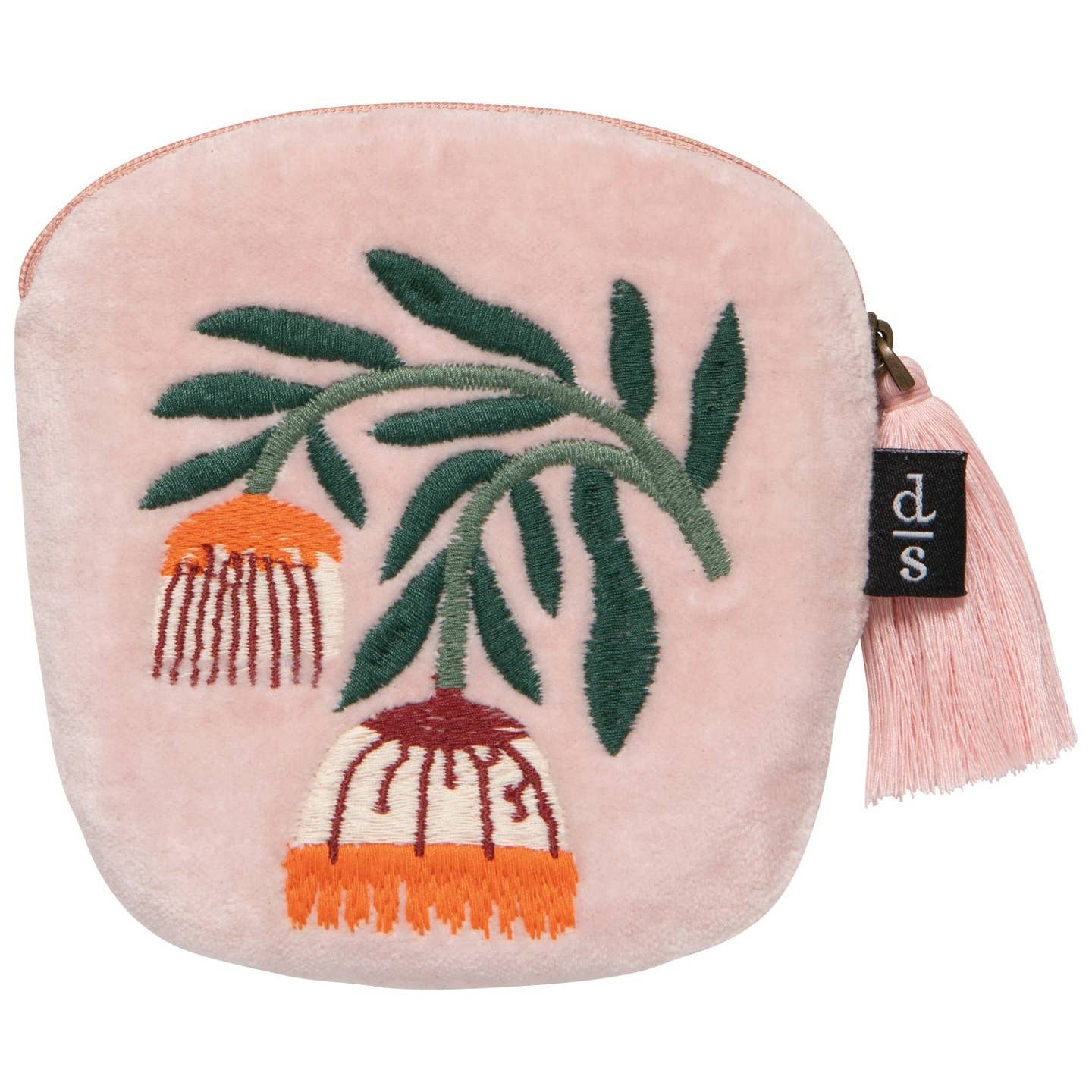Embroidered Velvet Coin Purse