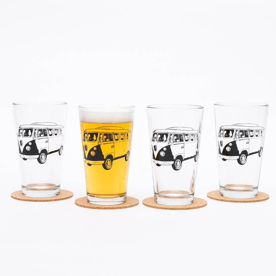 VW Bus Pint Glass