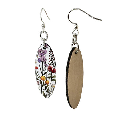 Wildflowers Wood Earrings