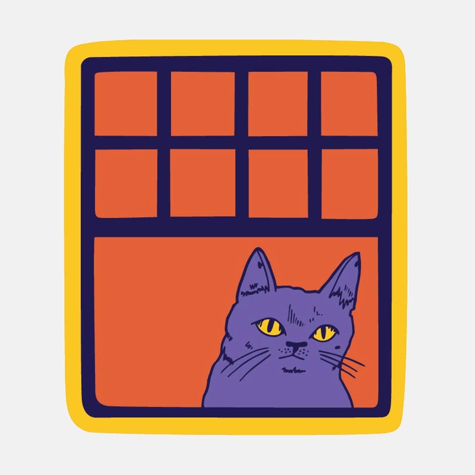 Window Cat Vinyl Sticker