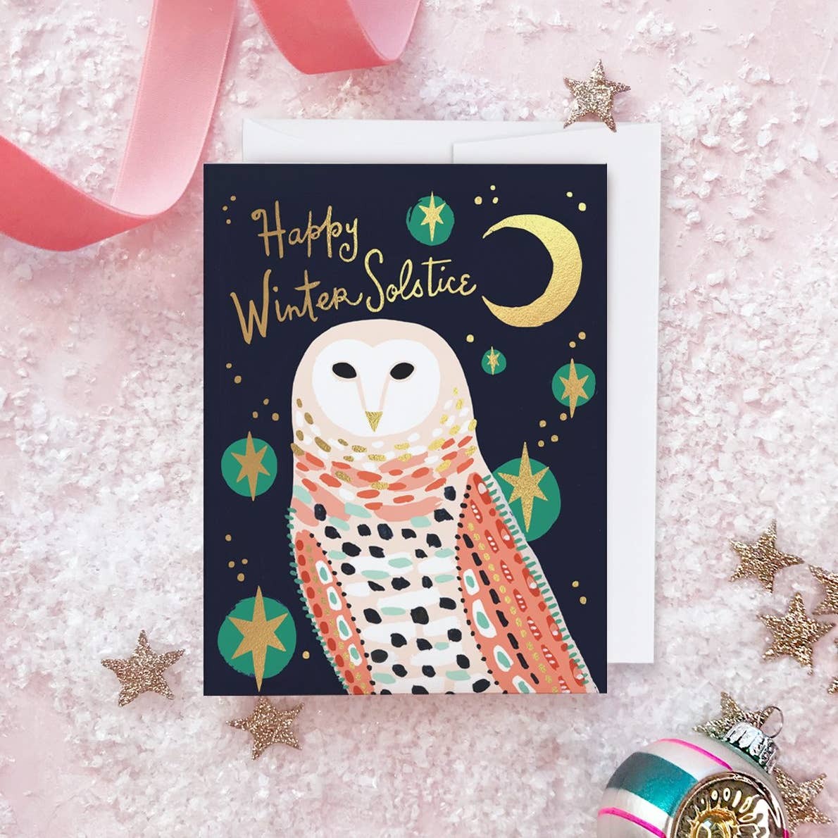 Snowy Owl Solstice Card