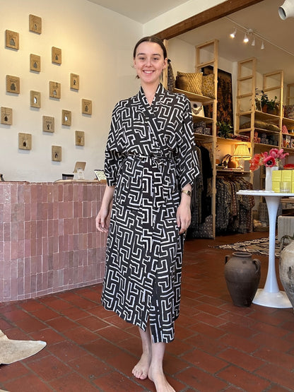 Modern Block Print Robe