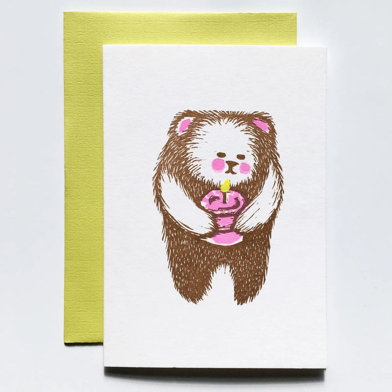 Bear with Cake Card