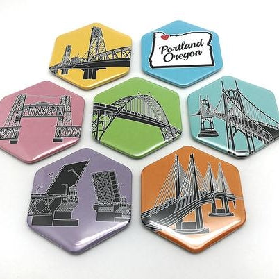 Portland Bridges Magnet- Set of 7 Magnets