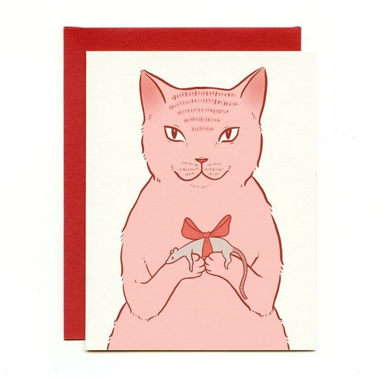 Cat and Mouse Holiday Card - Single