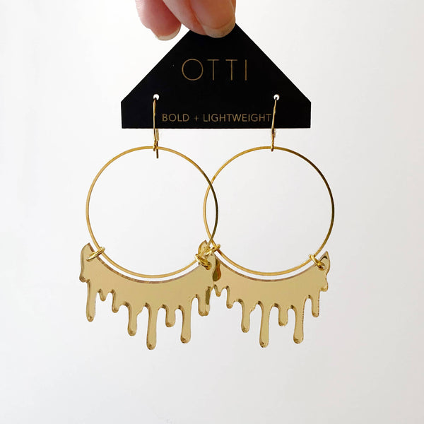 Slime Hoops in Mirrored Gold