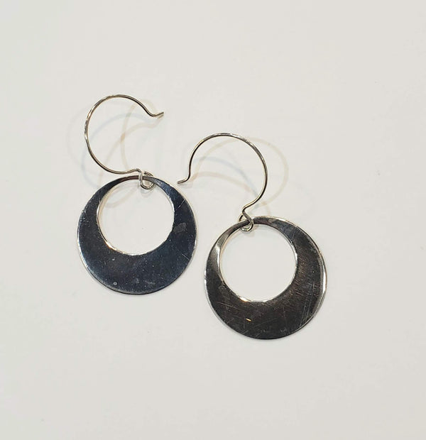 Smooth Silver Mod Earrings- Large