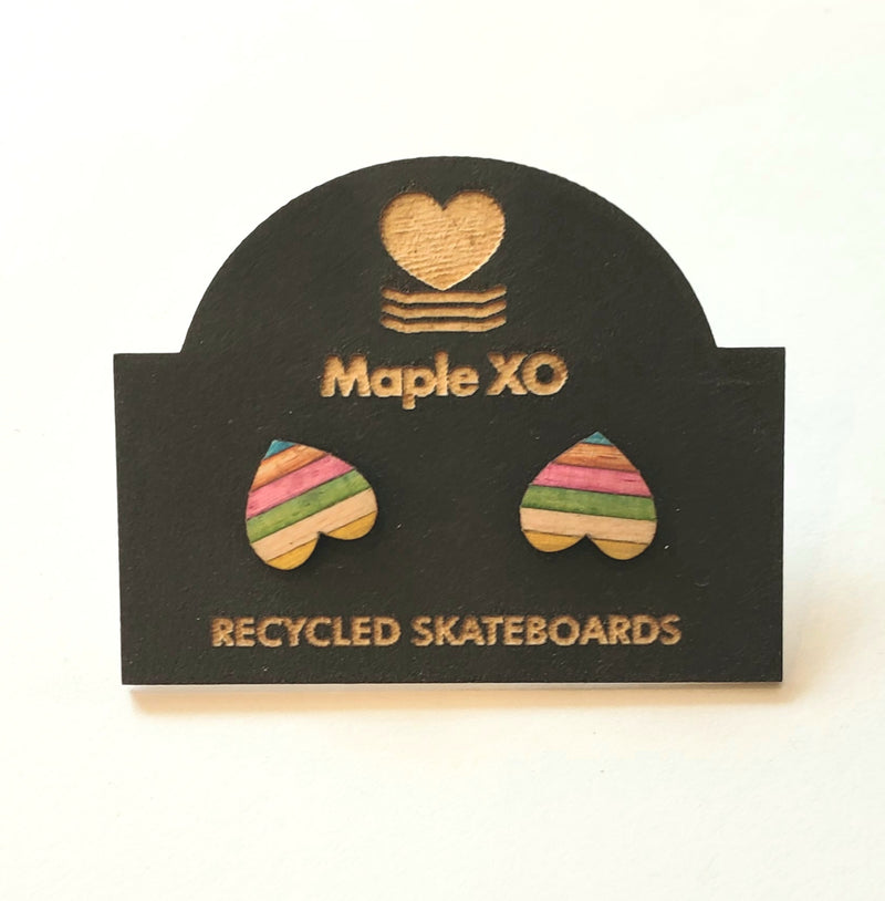 Heart Studs from Recycled Skateboards
