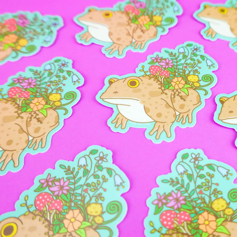 Botanical Toad Planter Vinyl Sticker