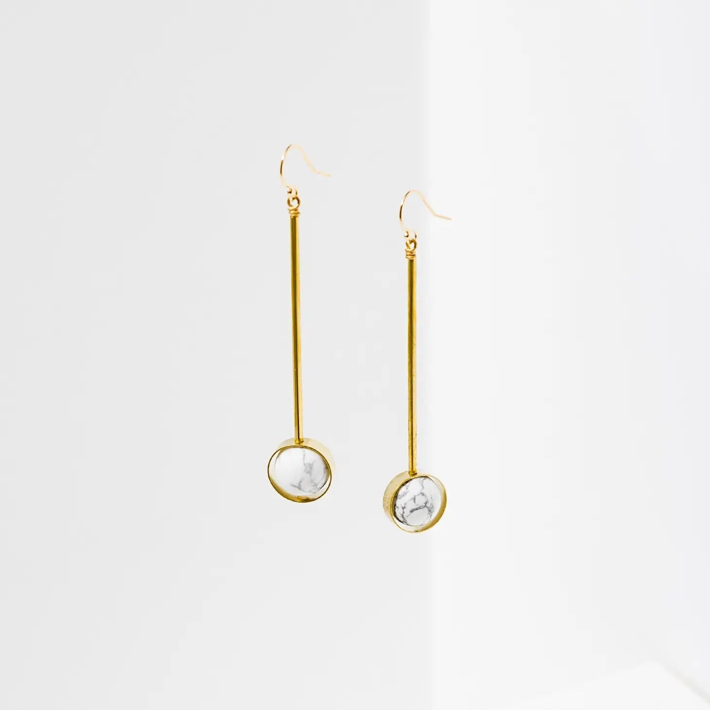 Aberrant Brass and Stone Earrings