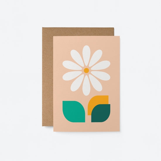 Peach Daisy Flower Card