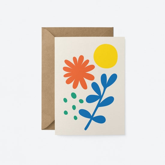 Flower and Sun Card
