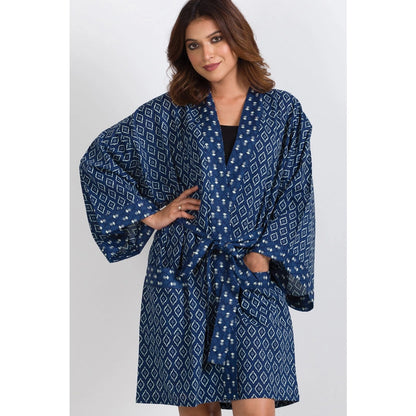 Short Cotton Robe in Prints