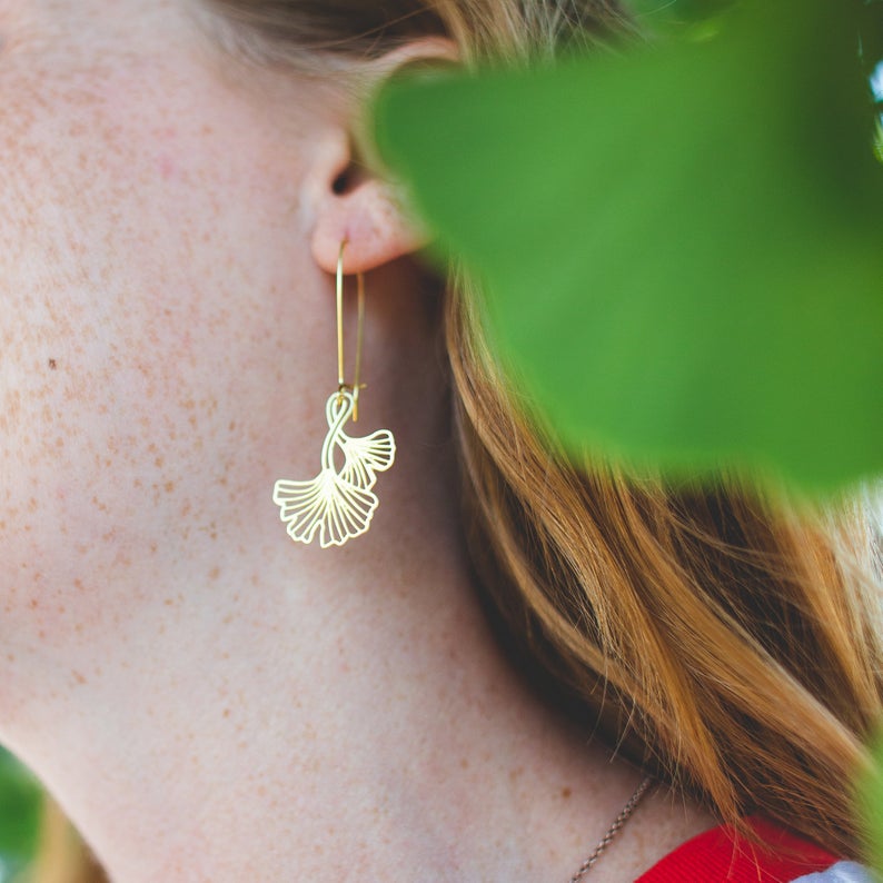 Ginkgo Leaf Earrings