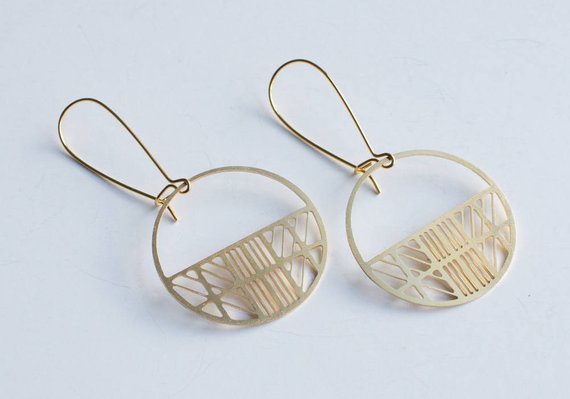 Art Deco Circle Earrings