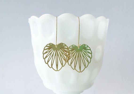Art Nouveau Leaf Earrings