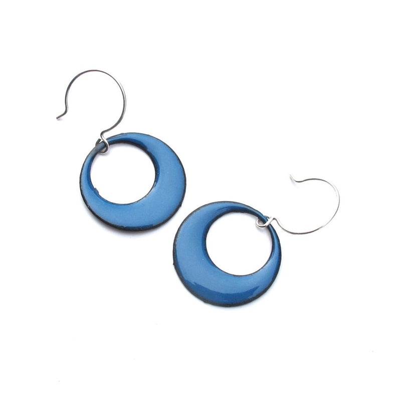Rubygirl Jewelry Large Enamel Mod Circle Earrings in blue