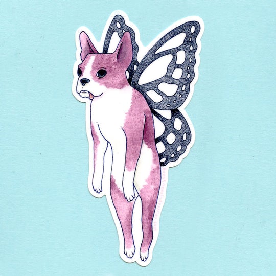 Boston Terrier Faerie Vinyl Sticker
