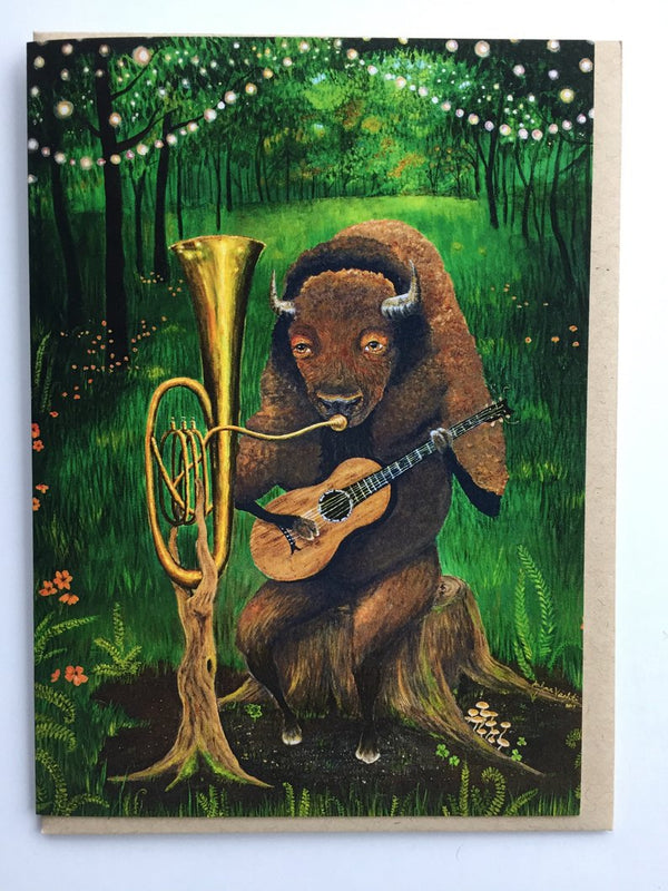 One Bison Band Greeting Card