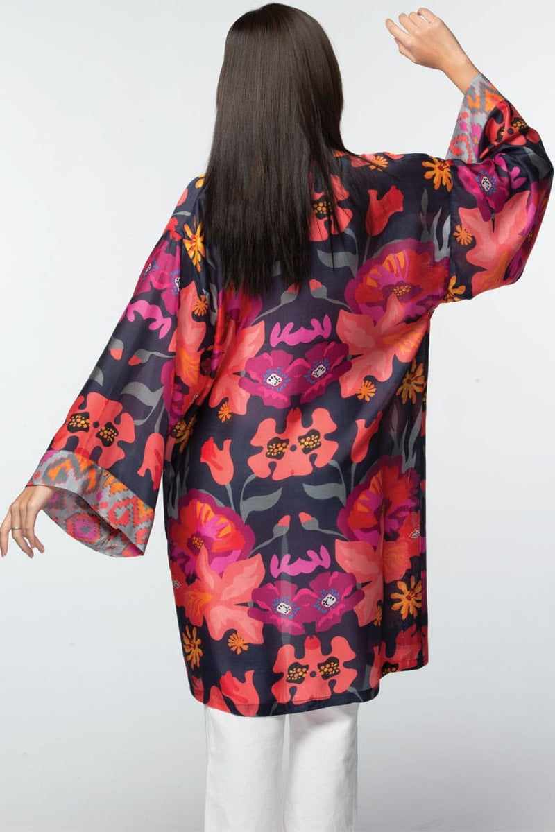 Lightweight Kimono in Cupro Prints