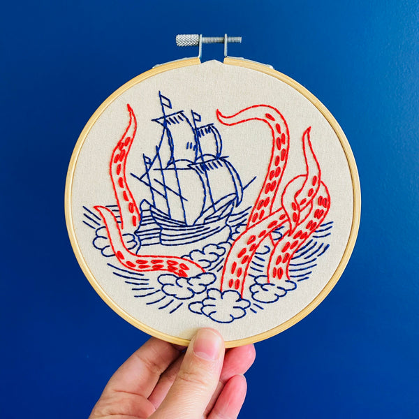 "Release the Kraken" Embroidery Kit