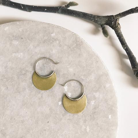 Small Circle Disc Earrings