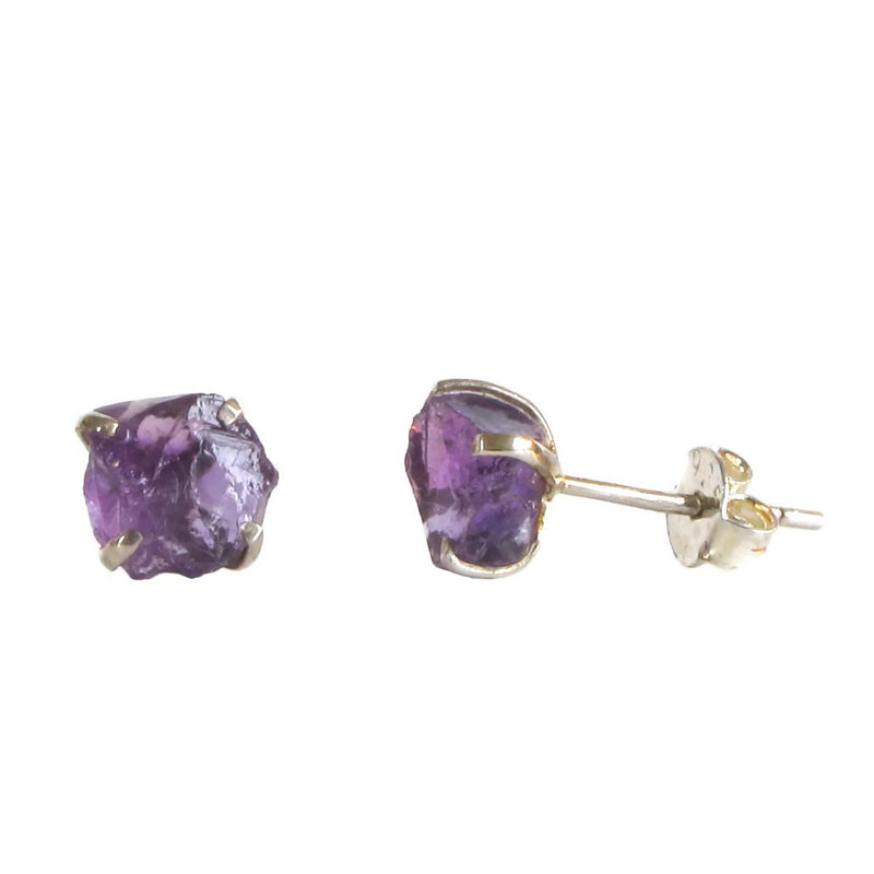 Raw Gemstone Stud Earrings