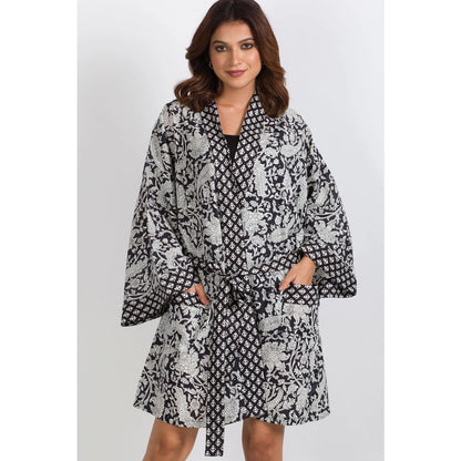 Short Cotton Robe in Prints