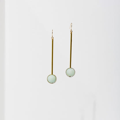 Aberrant Brass and Stone Earrings