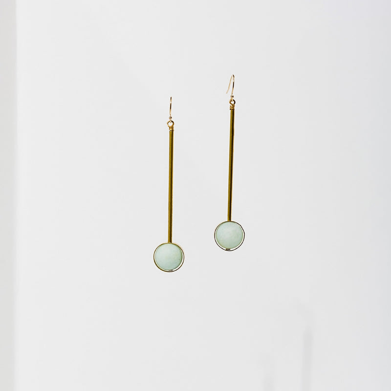 Aberrant Brass and Stone Earrings