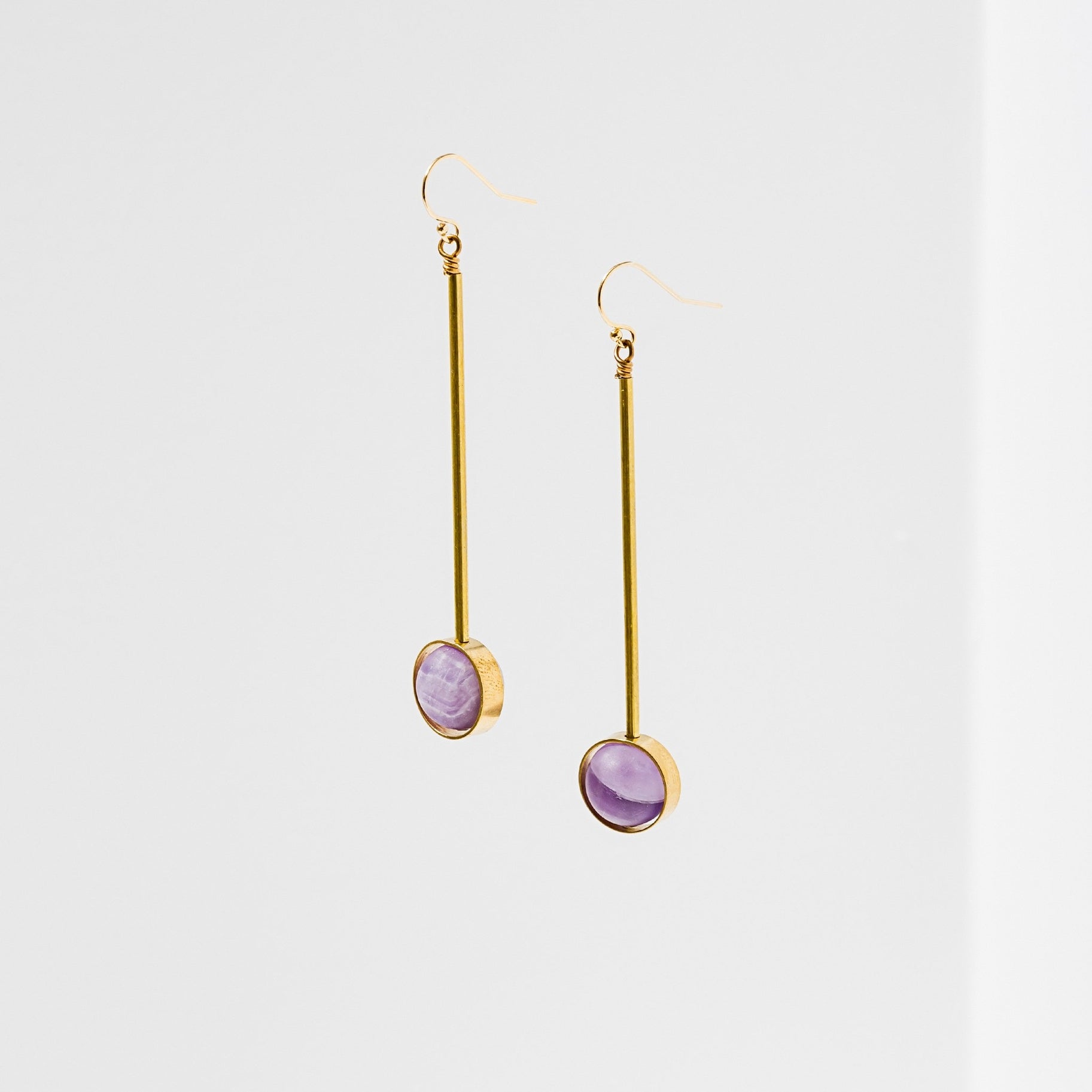 Aberrant Brass and Stone Earrings