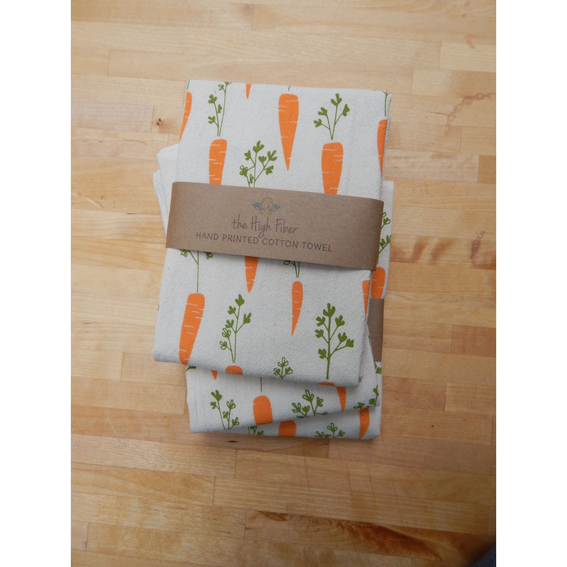 Carrot Cotton Kitchen Tea Towel