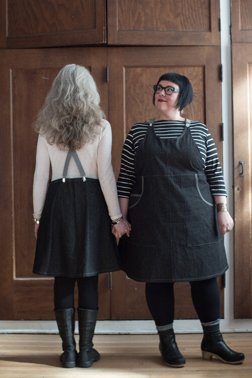 Black Denim Suspender Dress!
