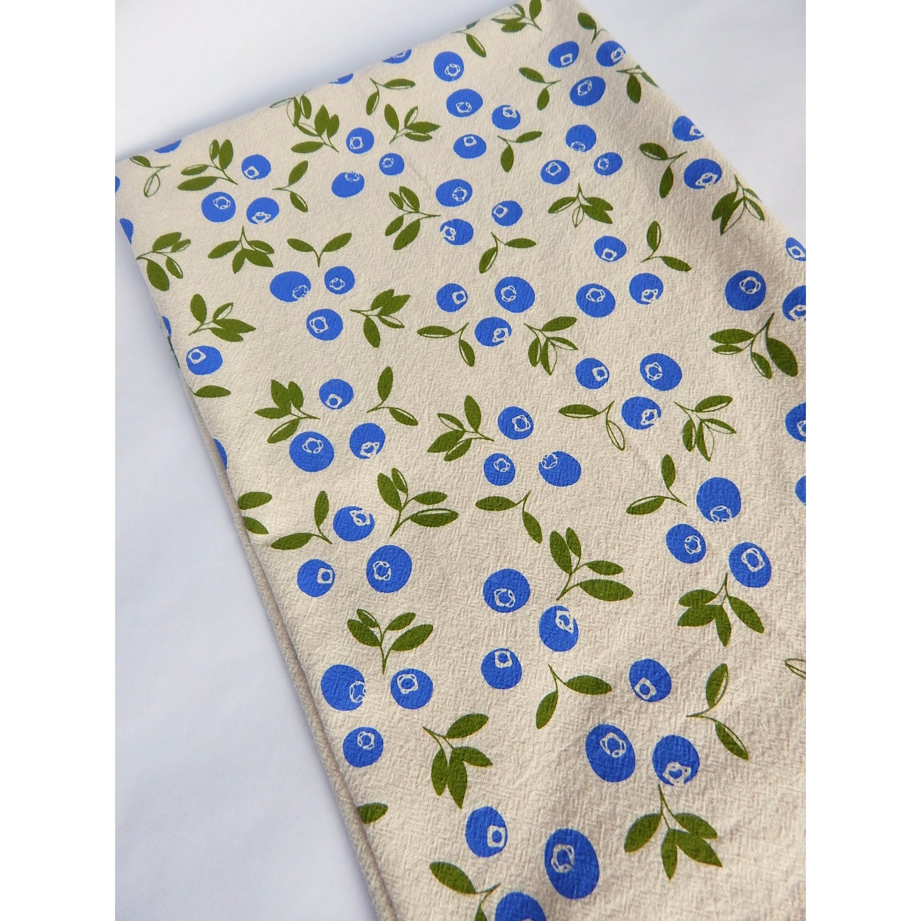 Blueberry fruit printed tea towel