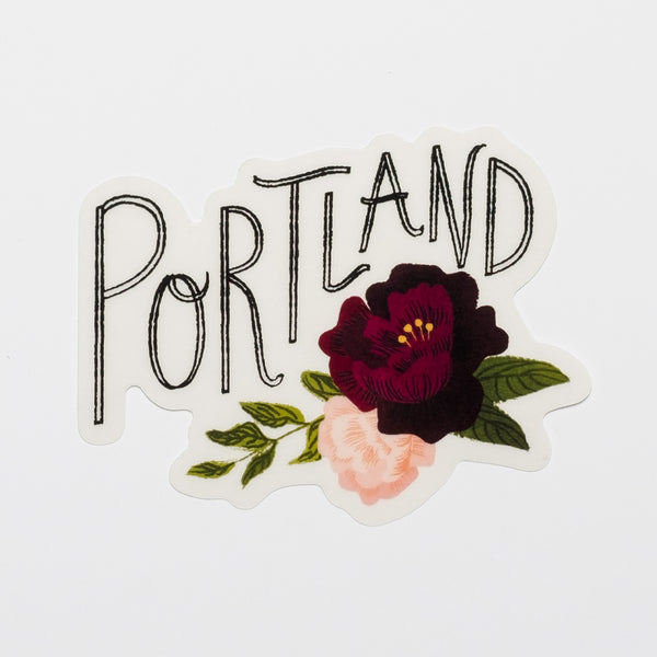 Portland Floral Transparent Vinyl Sticker