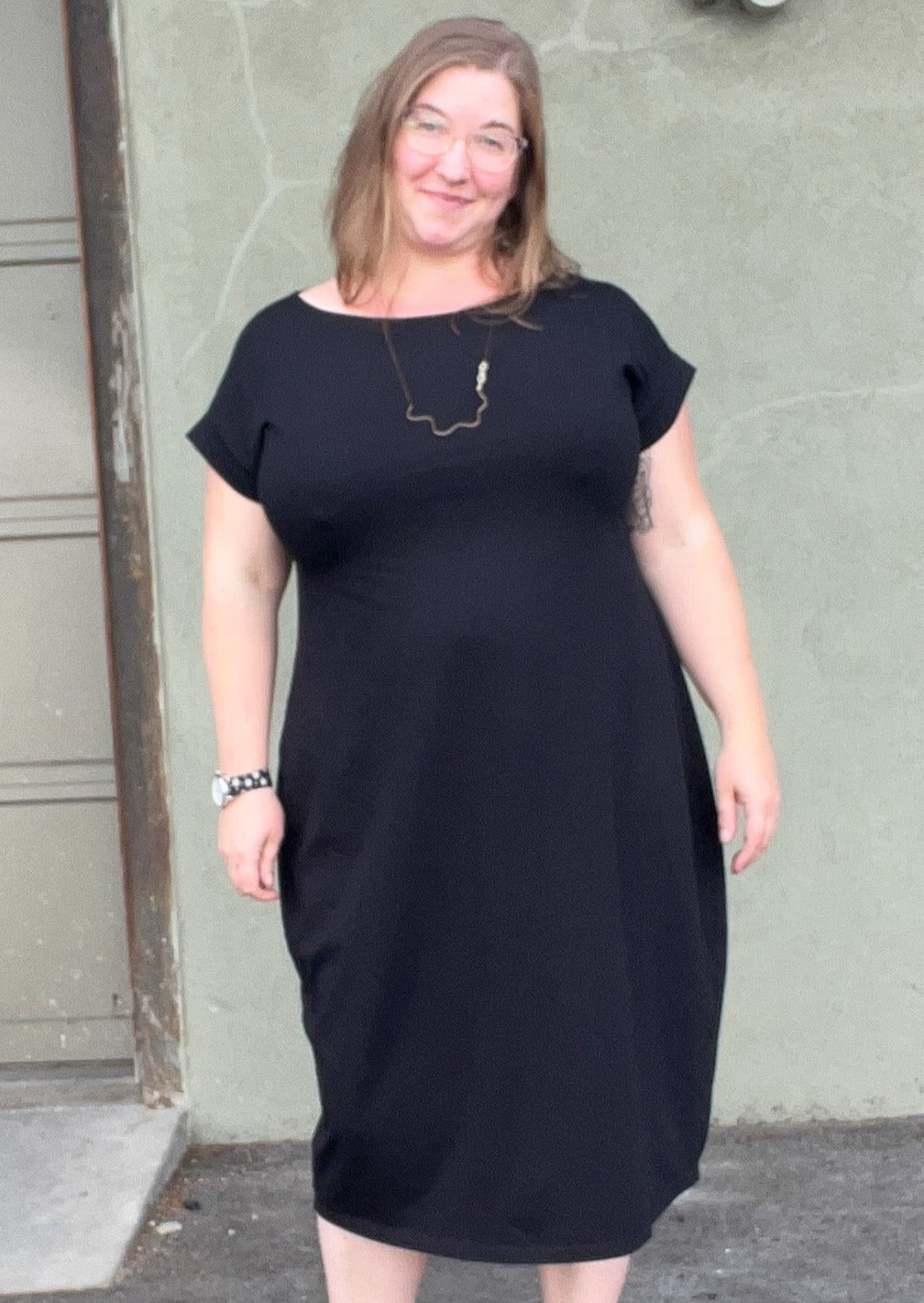 Demi Dress In Black Organic Cotton