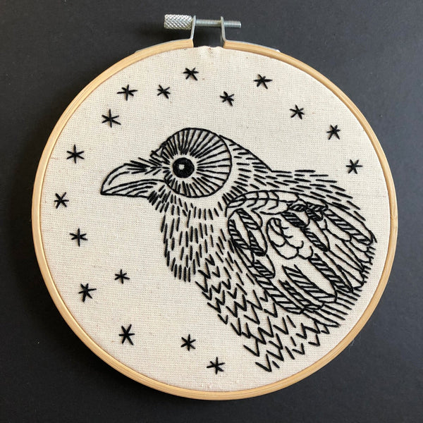 "Nevermore" Raven Embroidery Kit