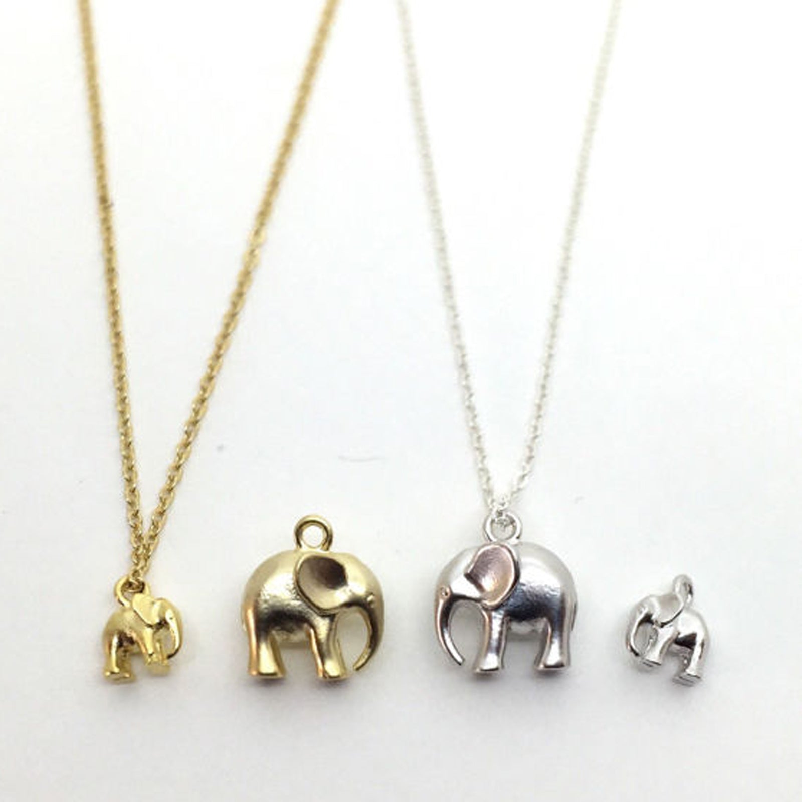 Momma and baby elephant charms