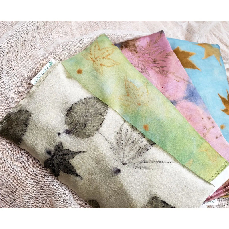 Leaf Print Silk Eye Pillow-Natural Dye & Organic Filling