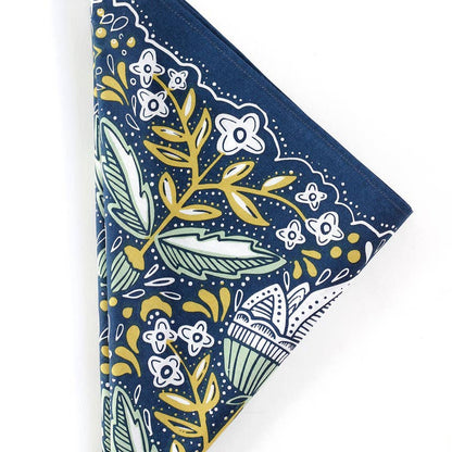 Amelia Floral Bandana in Navy/Green/Teal