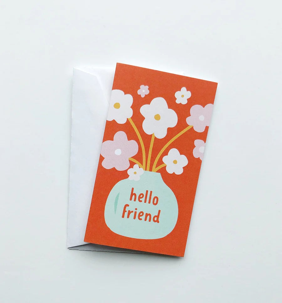 Hello Friend floral mini card