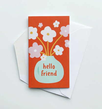 Hello Friend floral mini card